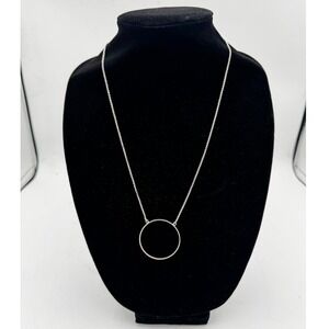 ABLE SADOUGHI Silver Tone Circle Pendant Necklace Women's Minimalist Jewelry